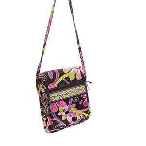 Vera Bradley Small Floral Crossbody Bag With Adjustable Strap & Zipper Closure